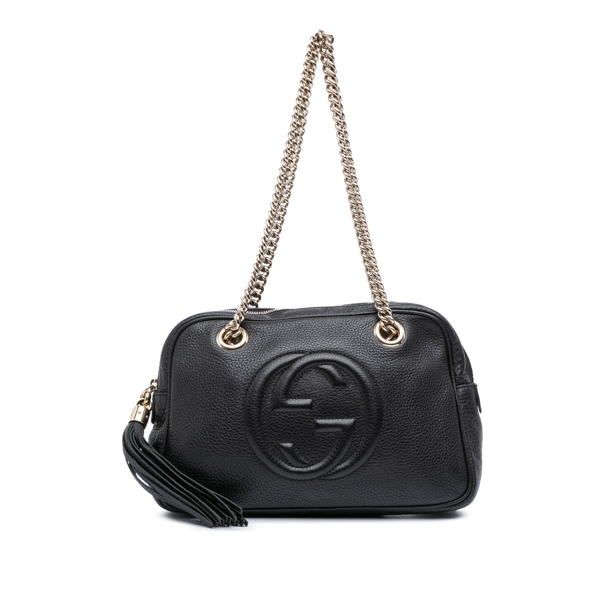 Pebbled Leather Soho Chain Zip Shoulder Bag