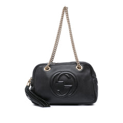 Pebbled Leather Soho Chain Zip Shoulder Bag