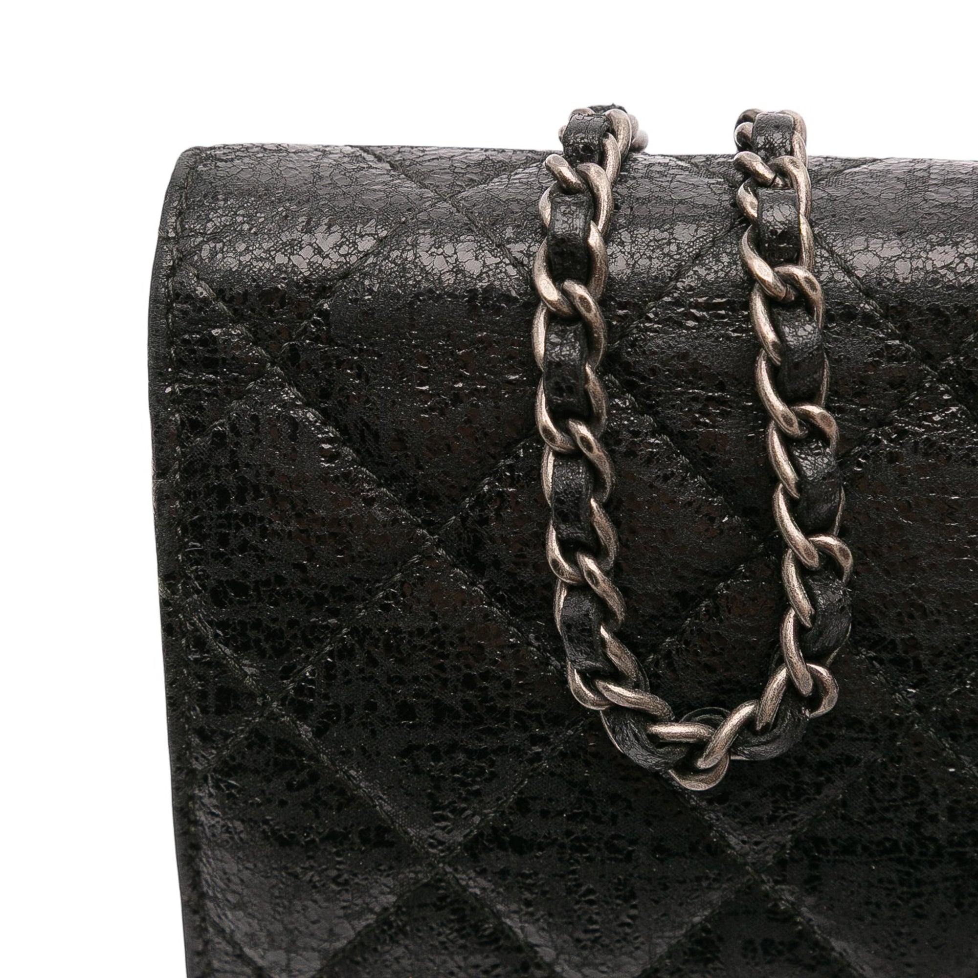 CC Quilted Crinkled Calfskin Wallet On Chain