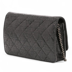 CC Quilted Crinkled Calfskin Wallet On Chain