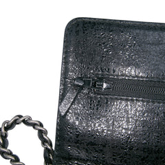 CC Quilted Crinkled Calfskin Wallet On Chain