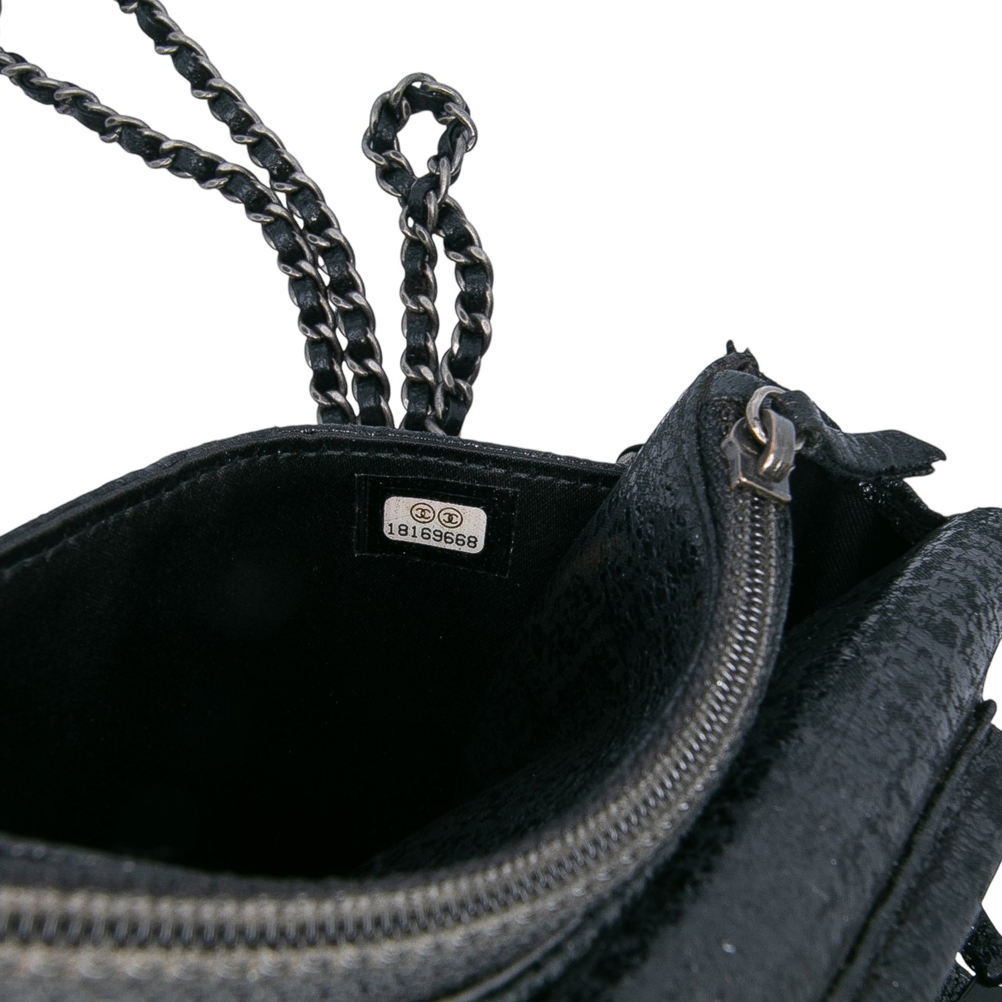 CC Quilted Crinkled Calfskin Wallet On Chain