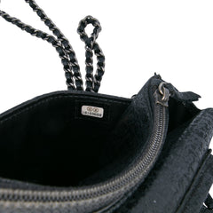 CC Quilted Crinkled Calfskin Wallet On Chain