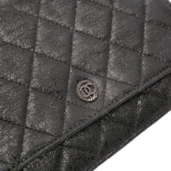 CC Quilted Crinkled Calfskin Wallet On Chain