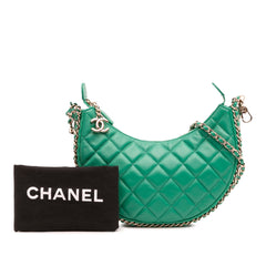 Small Quilted Lambskin Chain Around Hook Hobo Bag