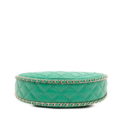 Small Quilted Lambskin Chain Around Hook Hobo Bag