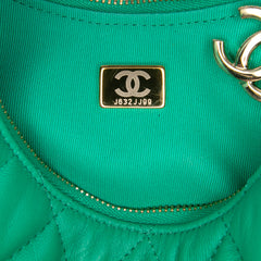 Small Quilted Lambskin Chain Around Hook Hobo Bag