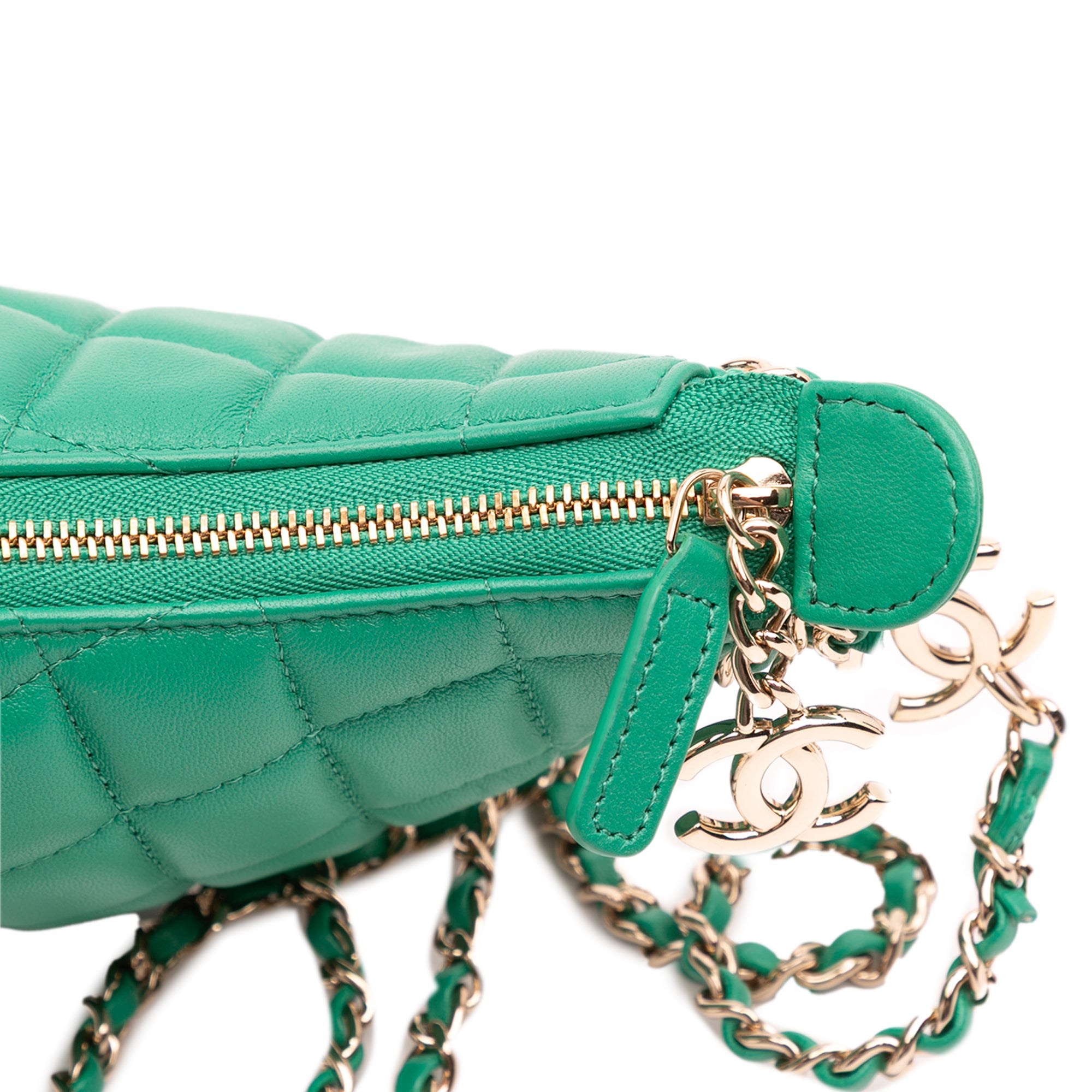 Small Quilted Lambskin Chain Around Hook Hobo Bag