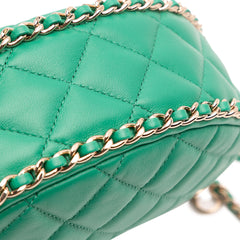 Small Quilted Lambskin Chain Around Hook Hobo Bag