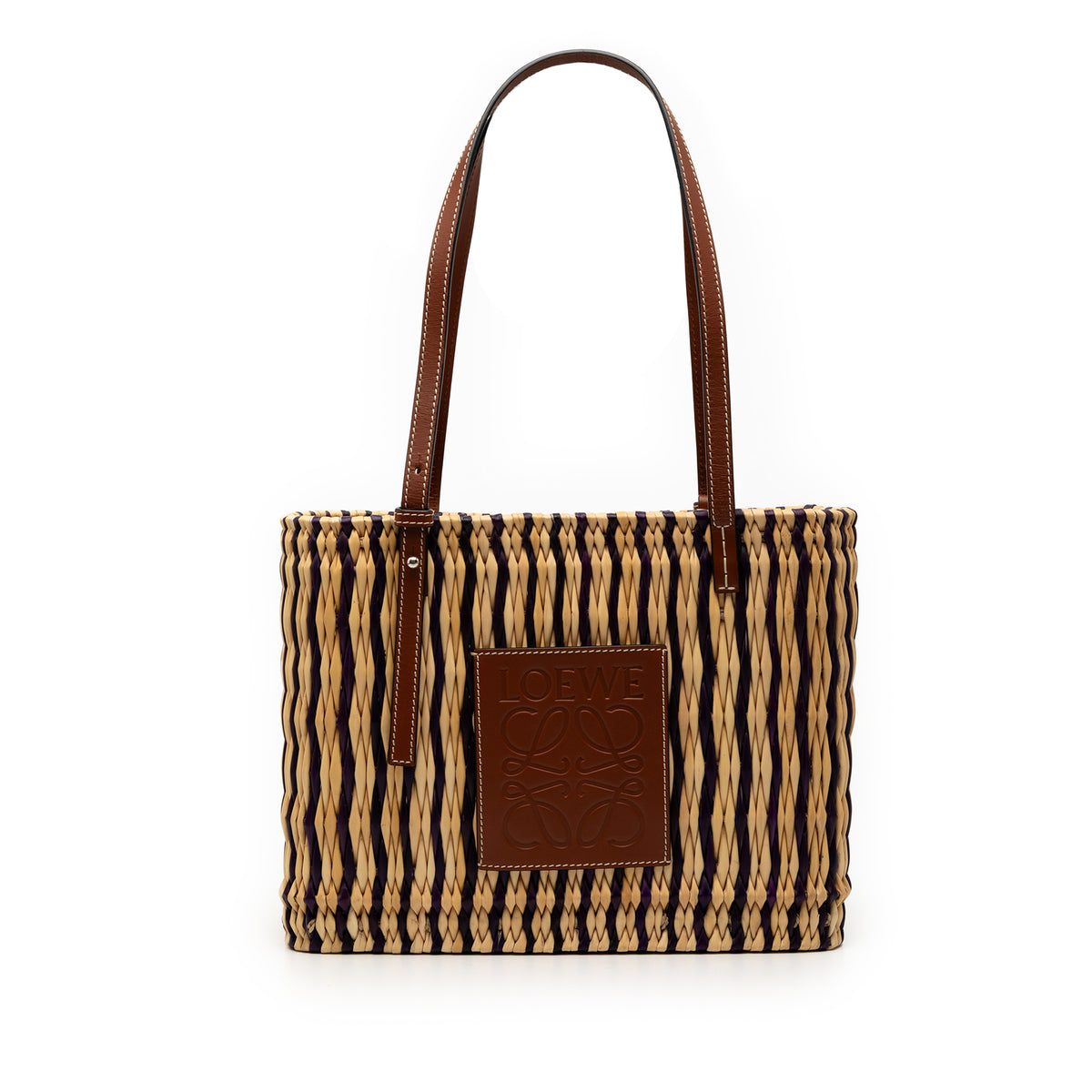 Raffia Square Basket Tote
