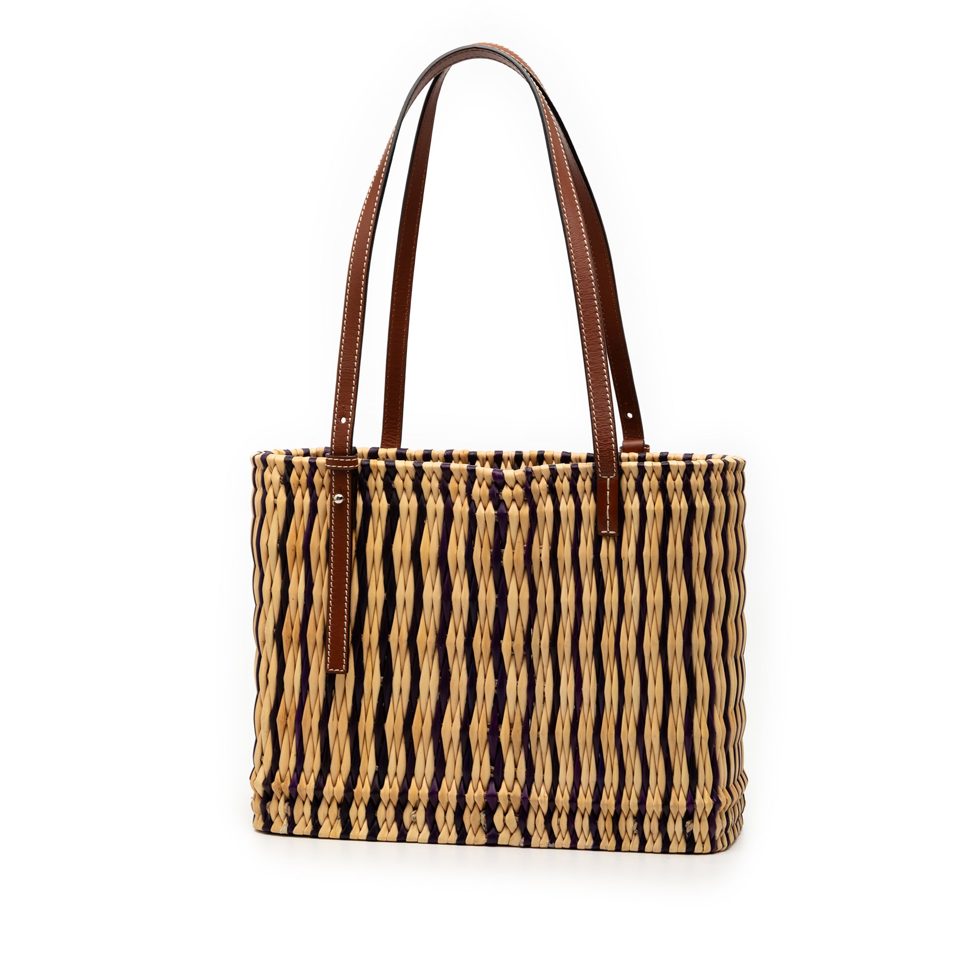 Raffia Square Basket Tote