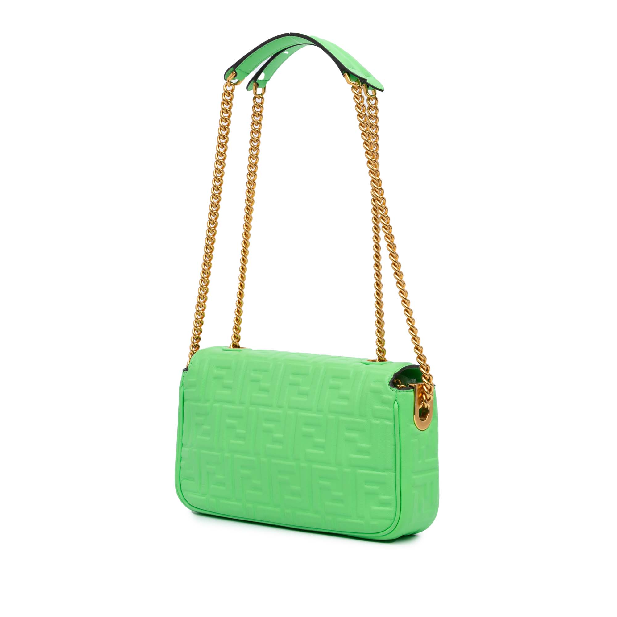 Zucca Embossed Leather Chain Midi Baguette