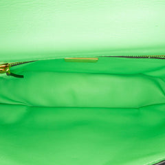 Zucca Embossed Leather Chain Midi Baguette
