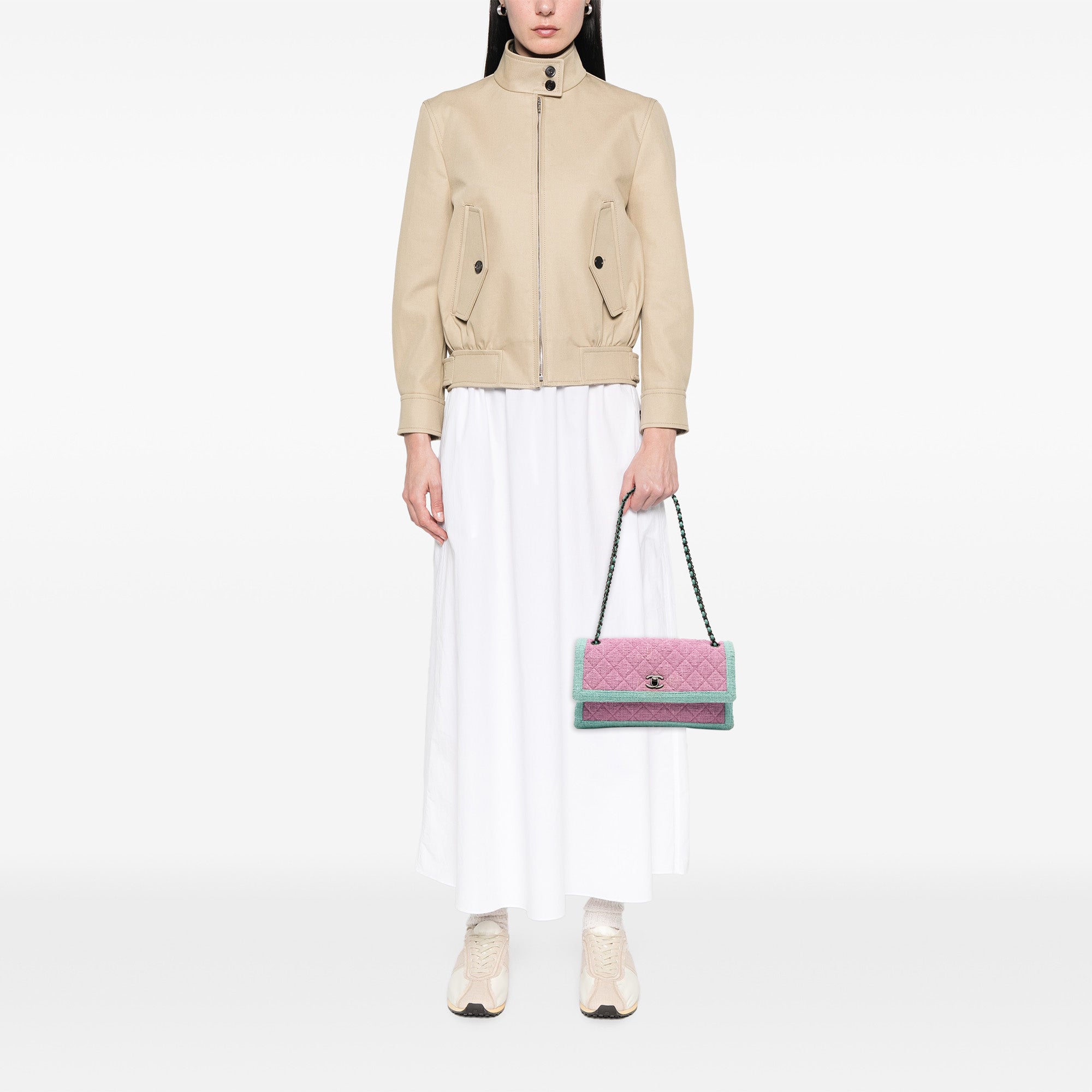CC Quilted Bicolor Tweed Flap