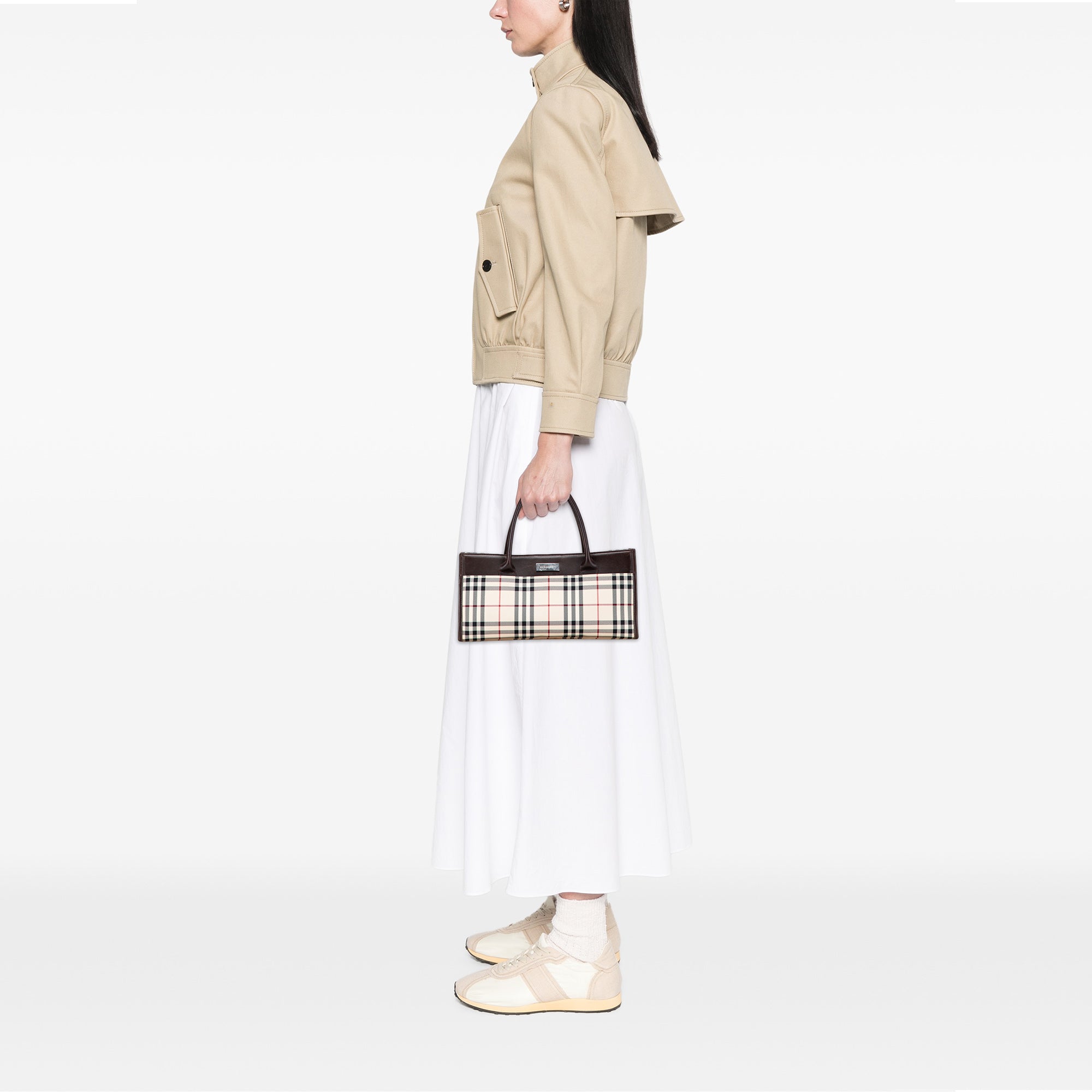House Check Canvas Handbag