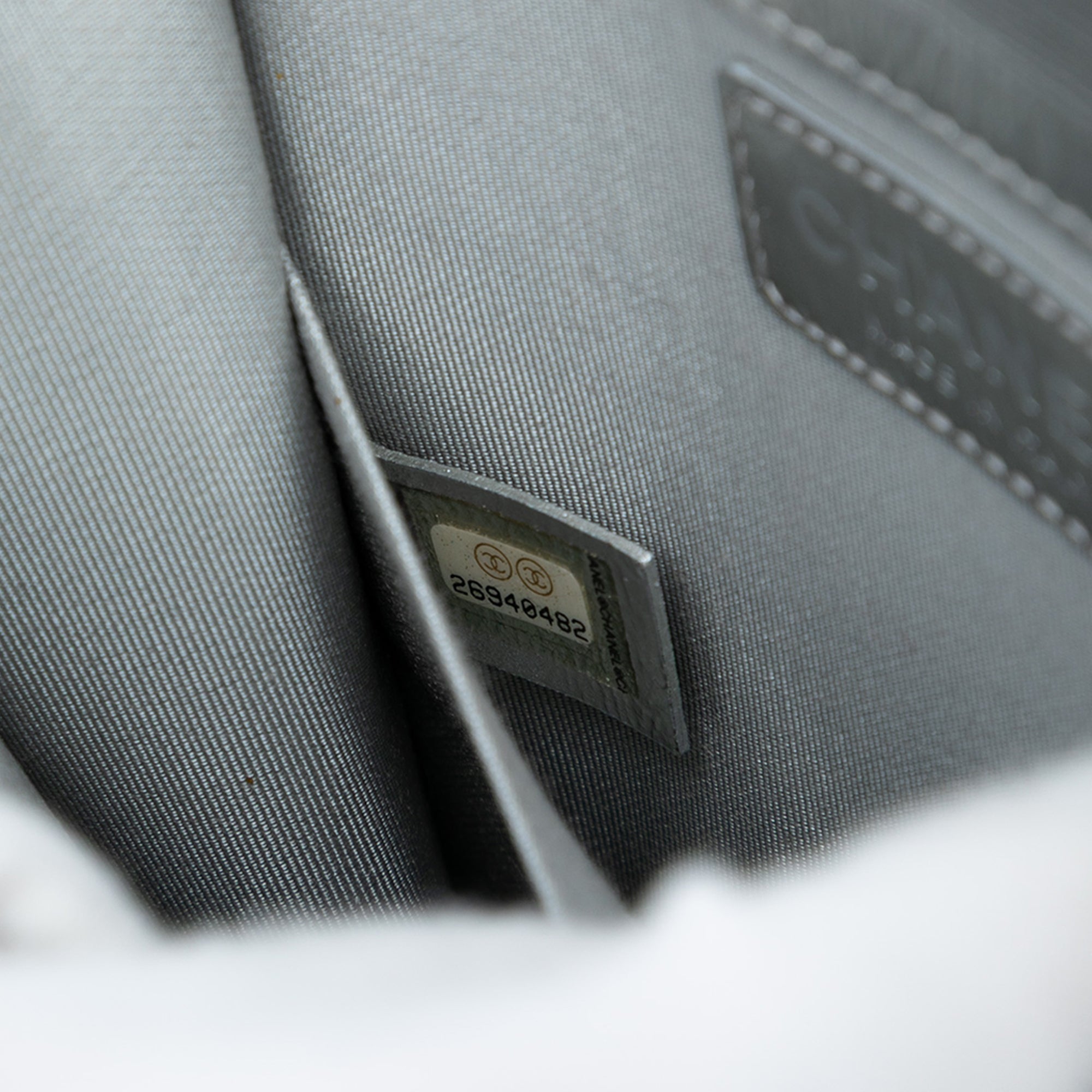 Quilted Metallic Calfskin North South Boy Flap