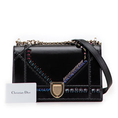Medium Calfskin Crystal Embroidered Diorama Flap