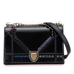 Medium Calfskin Crystal Embroidered Diorama Flap