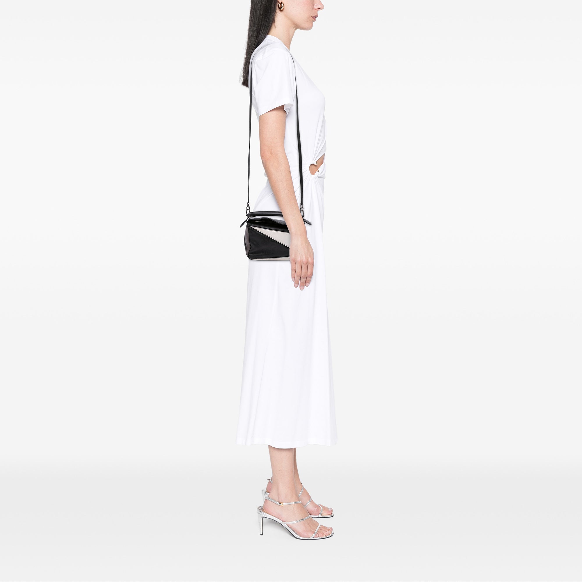 Mini Tricolor Calfskin Puzzle Satchel