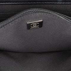Lambskin Trendy CC So Black Wallet On Chain