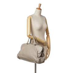 Large Leather Intrecciato Leggero Satchel