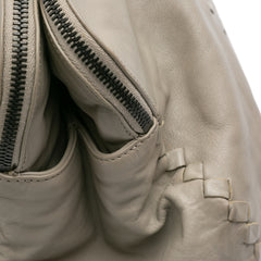 Large Leather Intrecciato Leggero Satchel