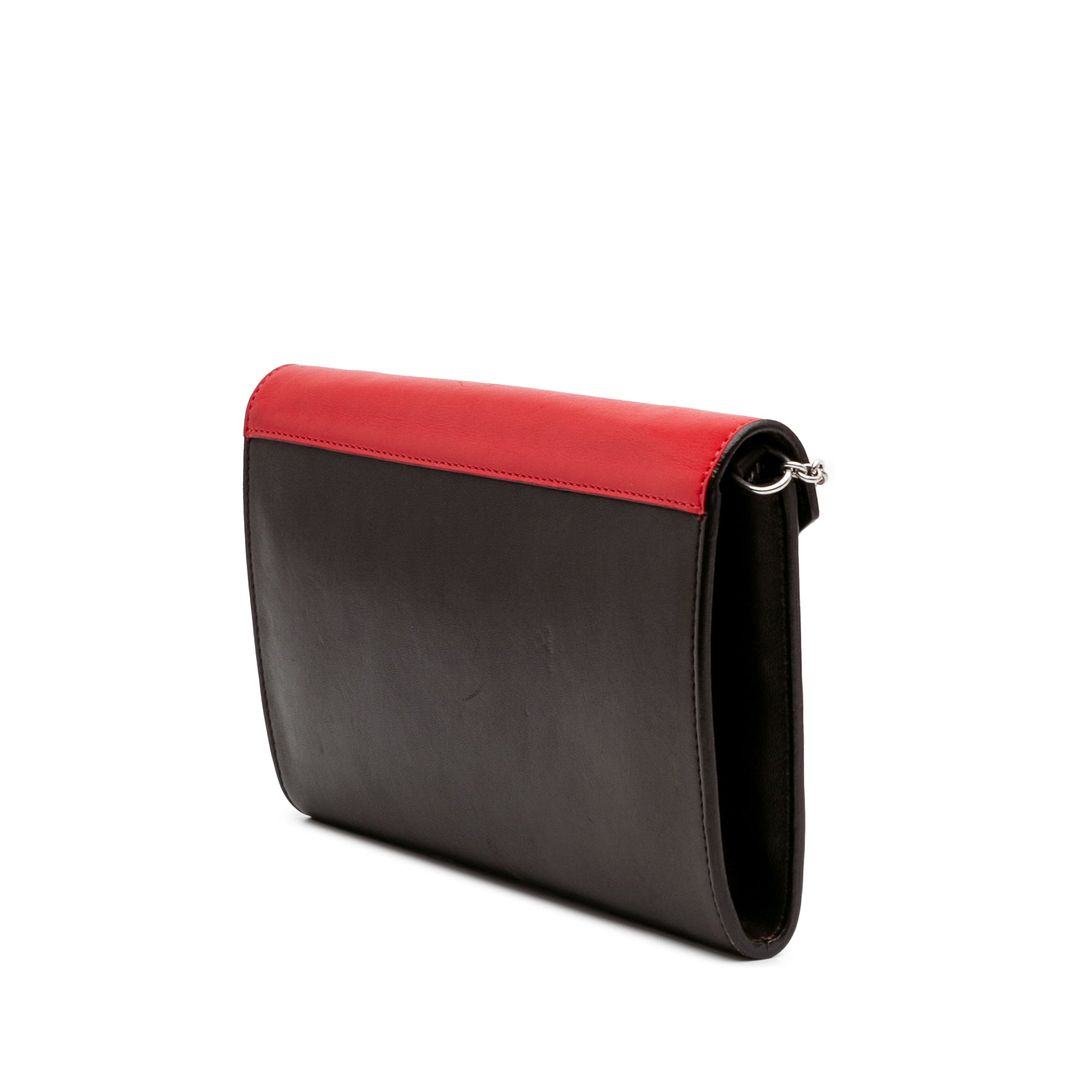 Tricolor Leather Pocket Envelope Wallet On Chain