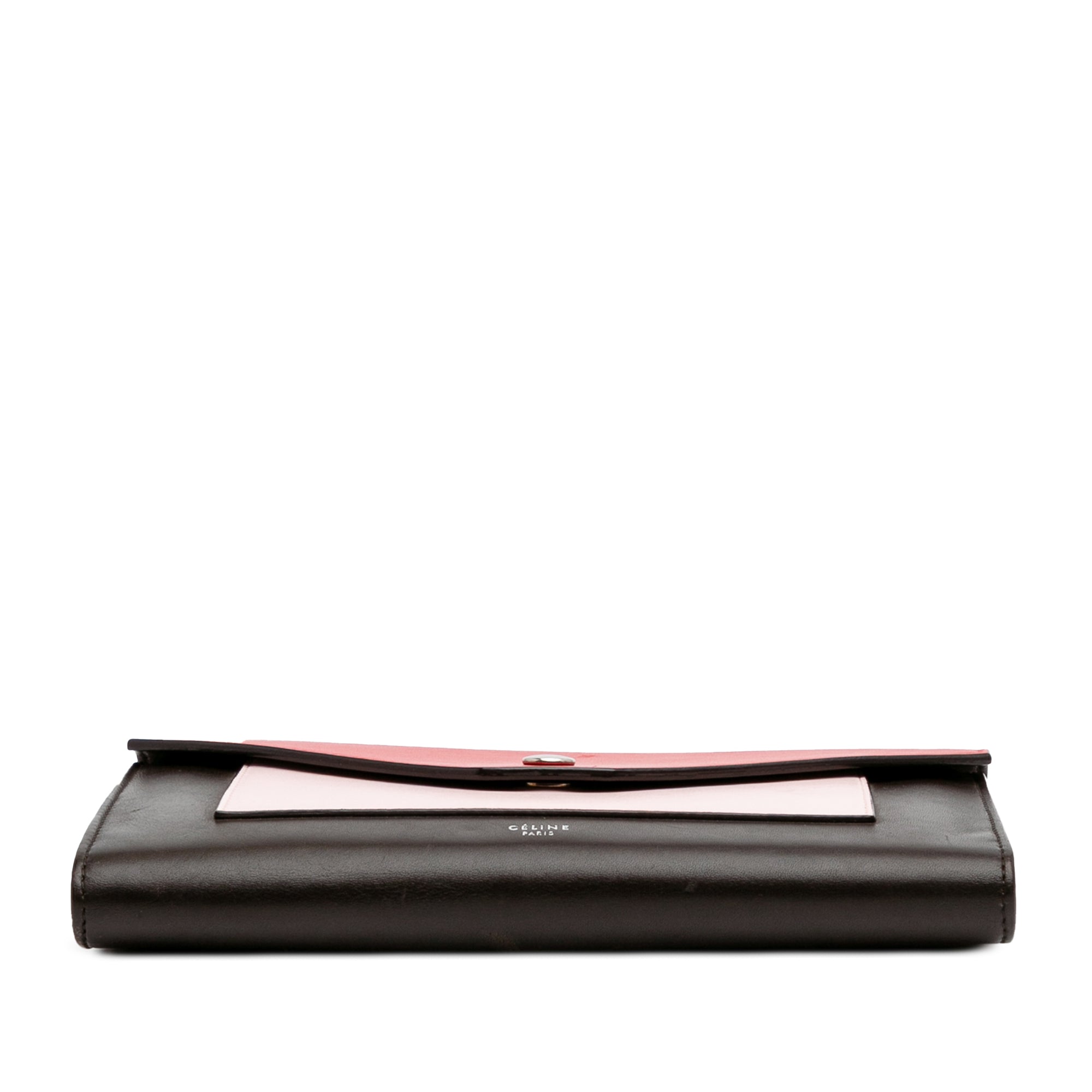Tricolor Leather Pocket Envelope Wallet On Chain