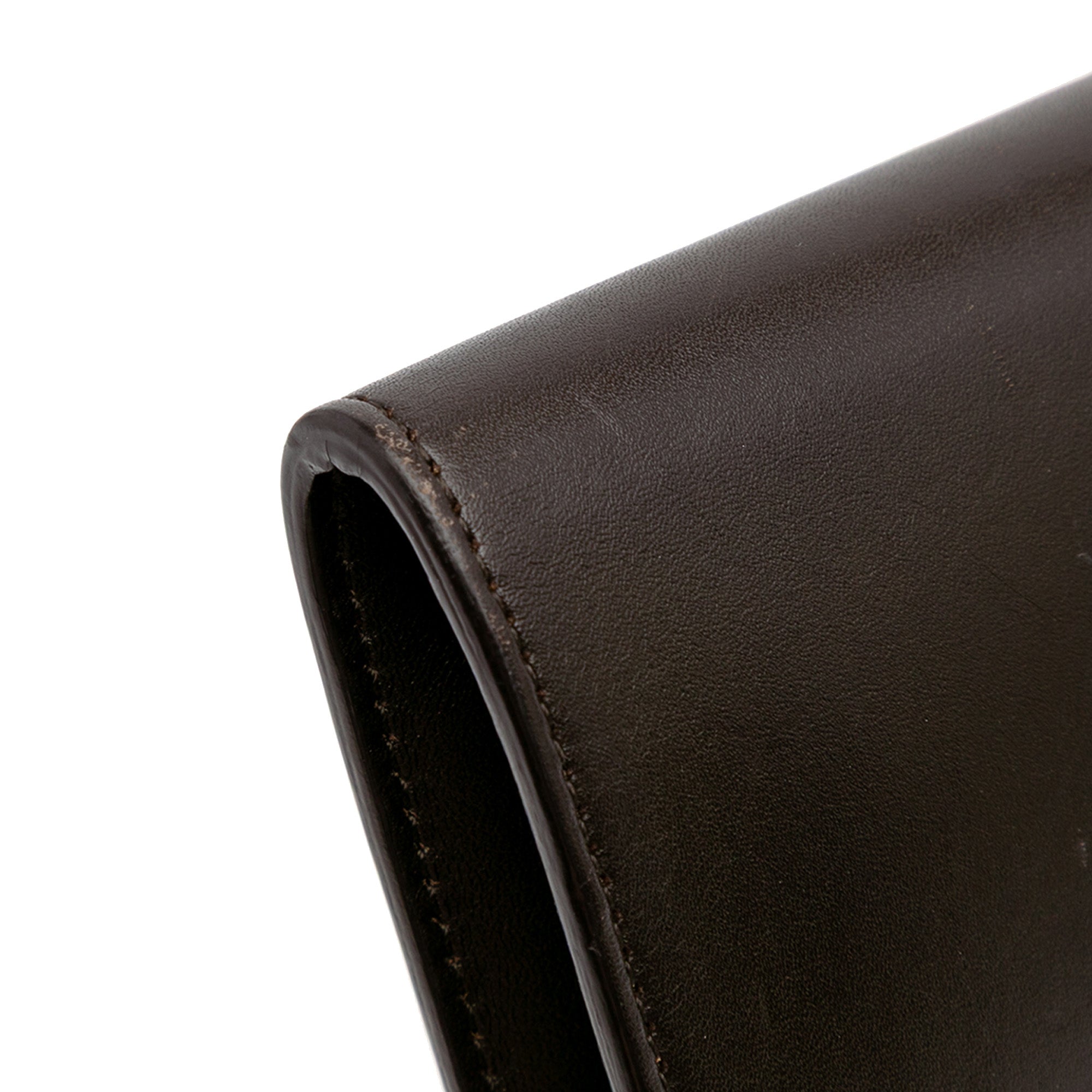 Tricolor Leather Pocket Envelope Wallet On Chain