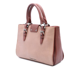 Bicolor Goatskin Madras Satchel