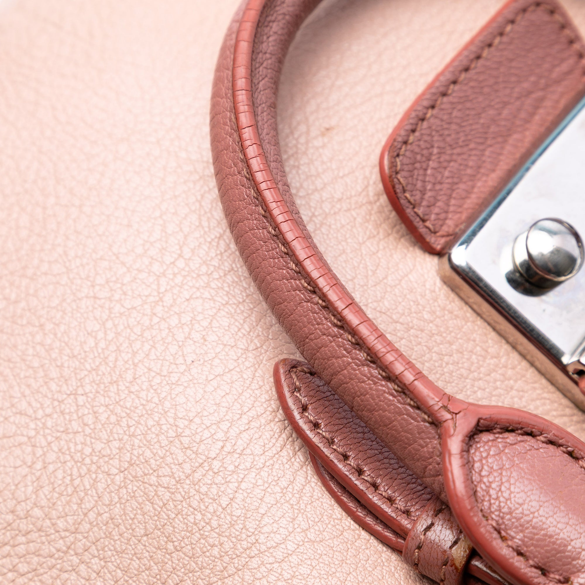 Bicolor Goatskin Madras Satchel