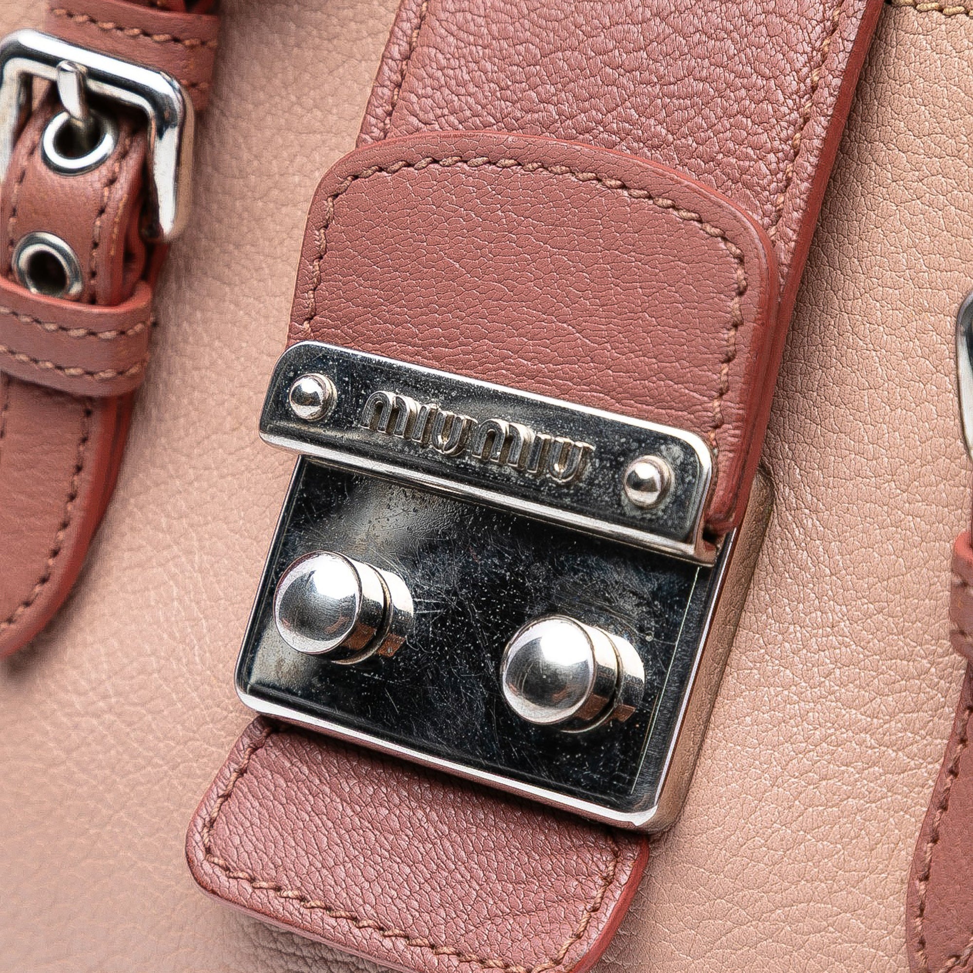 Bicolor Goatskin Madras Satchel