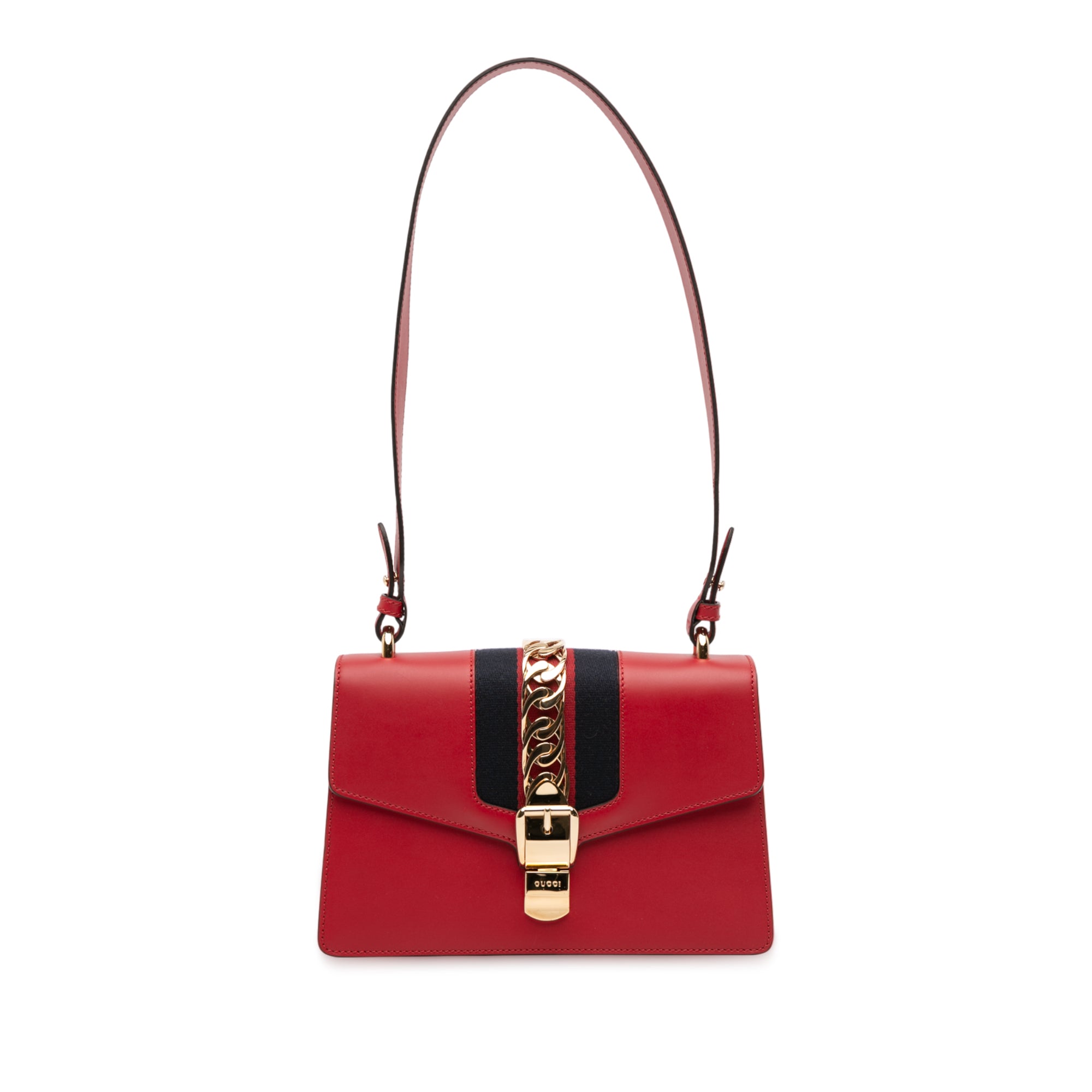 Small Leather Sylvie Web Satchel