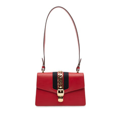 Small Leather Sylvie Web Satchel