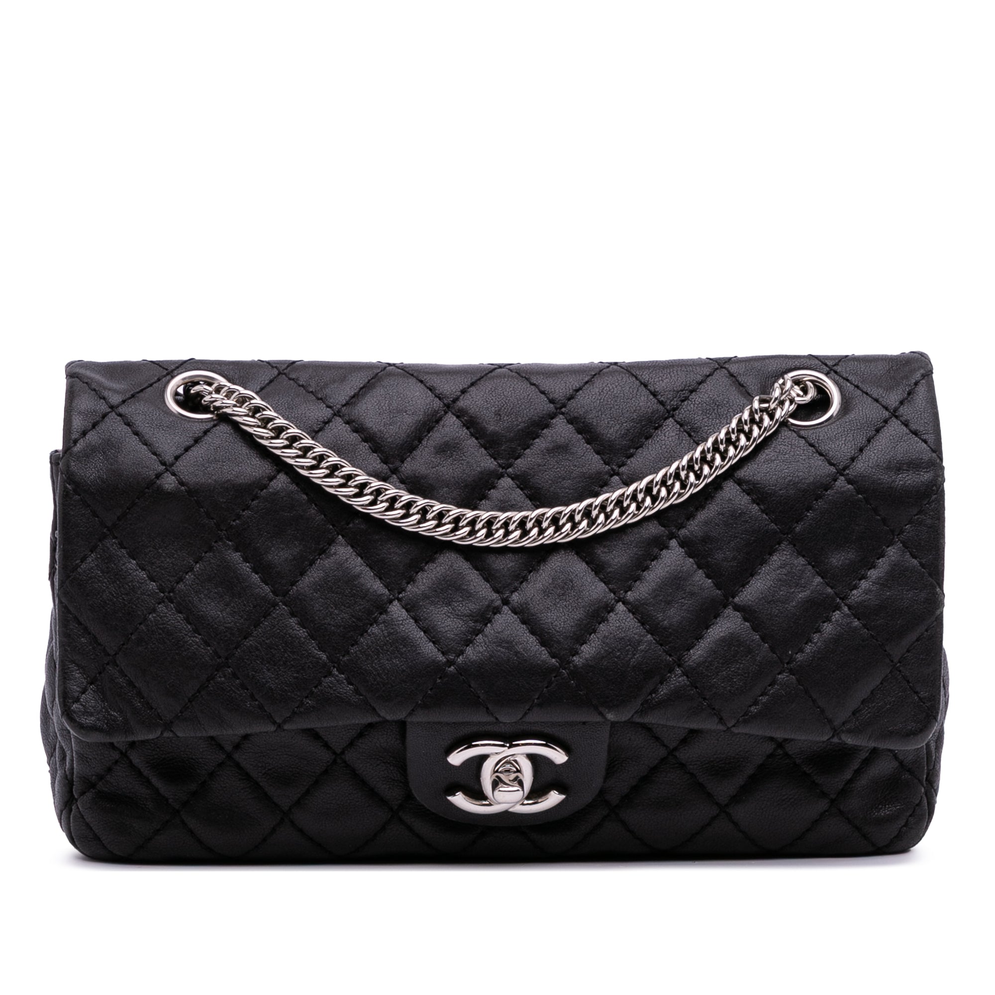Medium Classic Washed Lambskin Bijoux Chain Double Flap