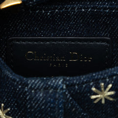 Micro Denim Embroidered Saddle Bag