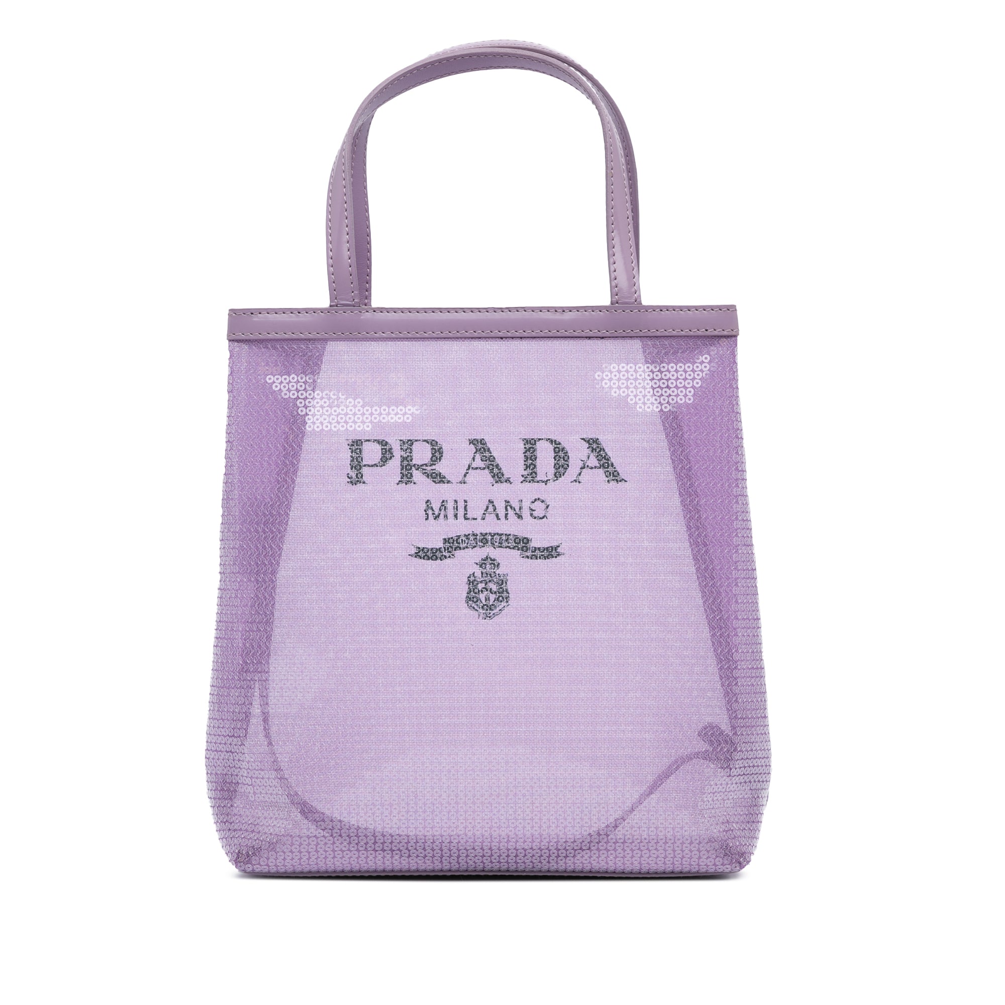 Small Sequined Mesh Logo Tote