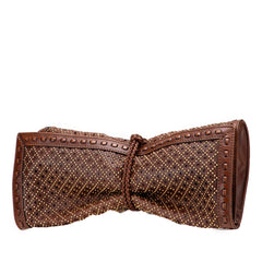 Perforated Leather Studded Malika Clutch