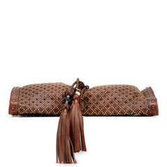 Perforated Leather Studded Malika Clutch