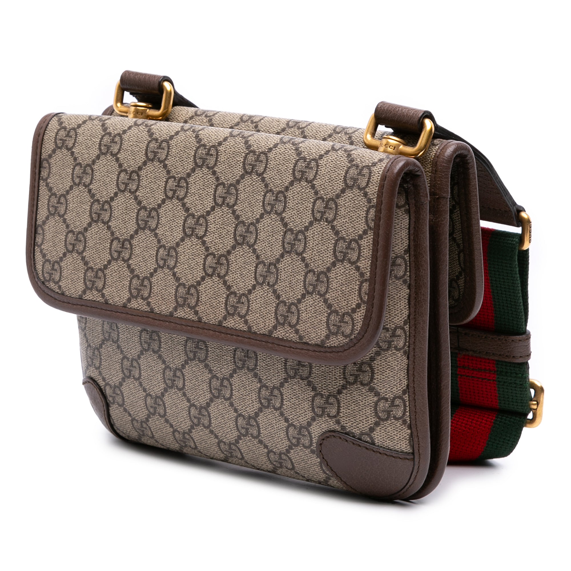 Small GG Supreme Web Neo Vintage Double Flap Messenger Bag