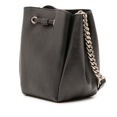 Mini Leather Monogram Embellished Bourse Bucket Bag