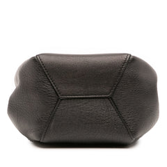 Mini Leather Monogram Embellished Bourse Bucket Bag