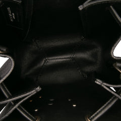 Mini Leather Monogram Embellished Bourse Bucket Bag