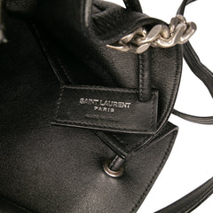 Mini Leather Monogram Embellished Bourse Bucket Bag