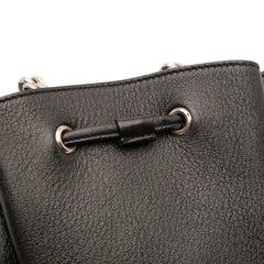 Mini Leather Monogram Embellished Bourse Bucket Bag