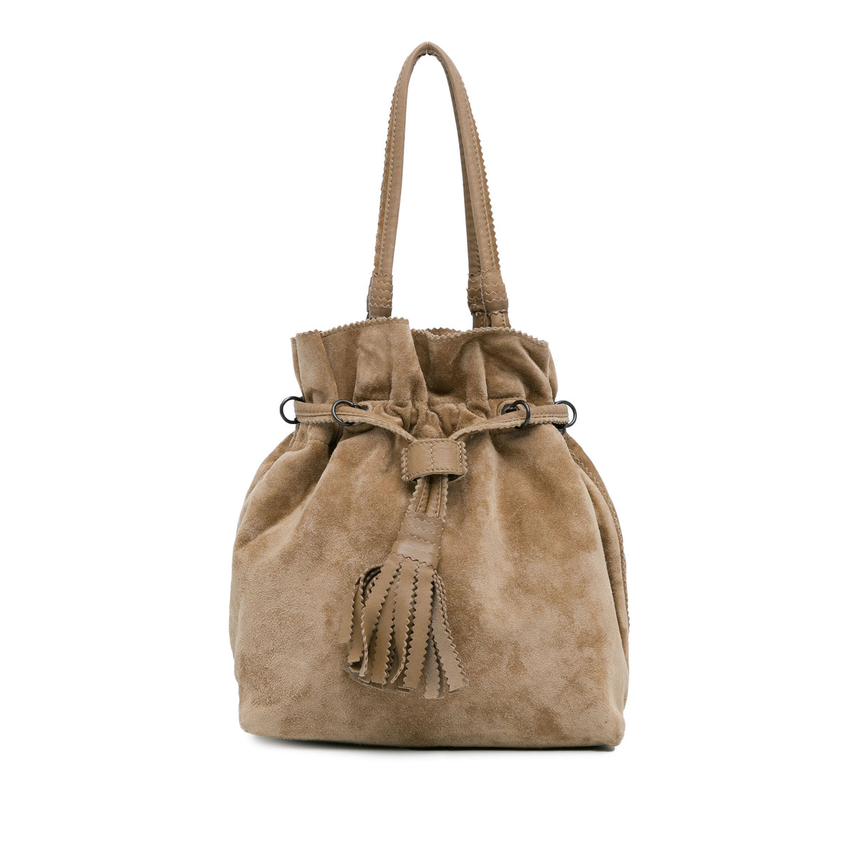 Suede Drawstring Tote