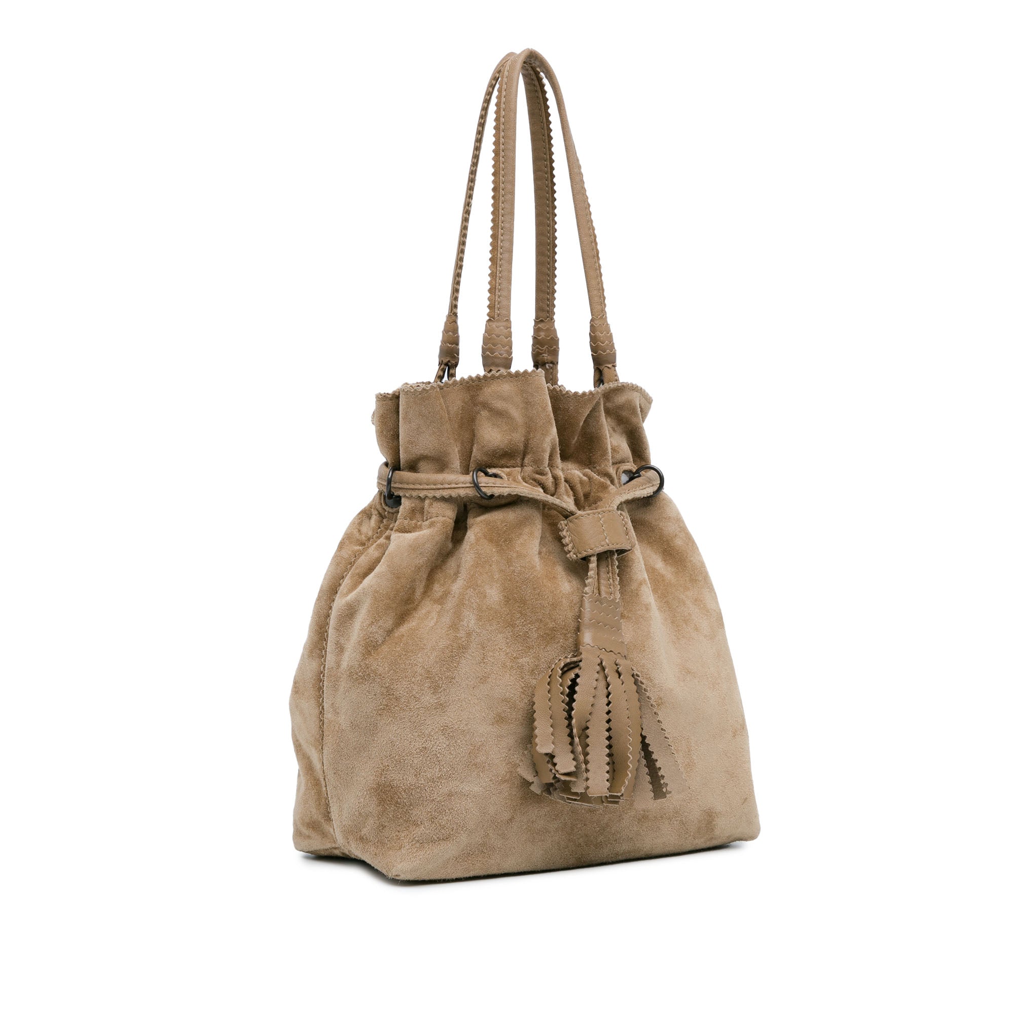 Suede Drawstring Tote