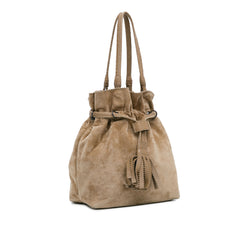 Suede Drawstring Tote