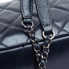 Quilted Glazed Calfskin Coco Pleats Flap