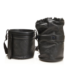 Perforated Leather Paper Bucket Bag